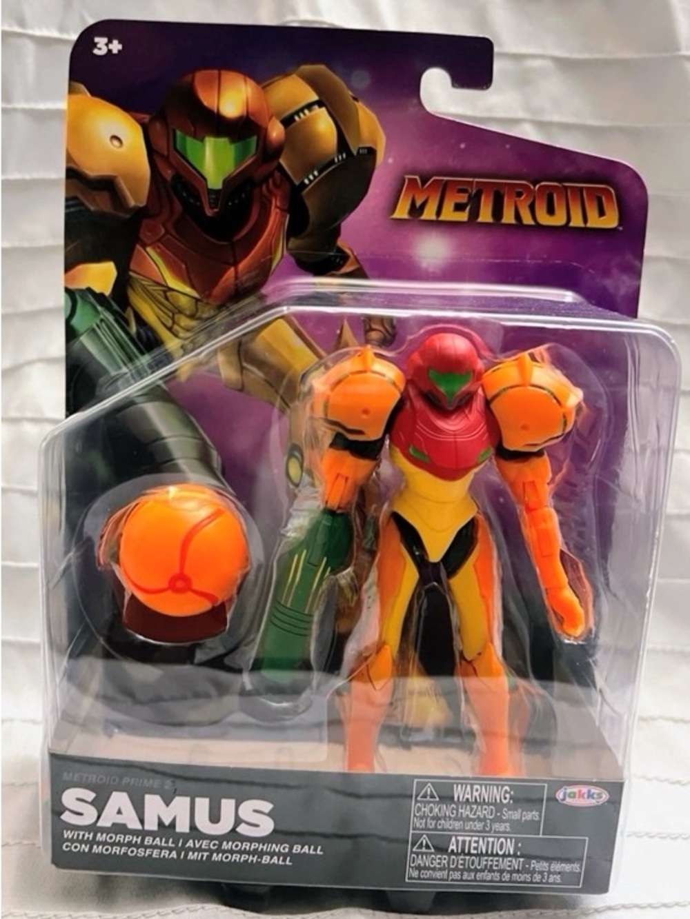 Metroid Prime 2- Samus Aran Action Figure W/ Morph Ball- NINTENDO Product- Jakks